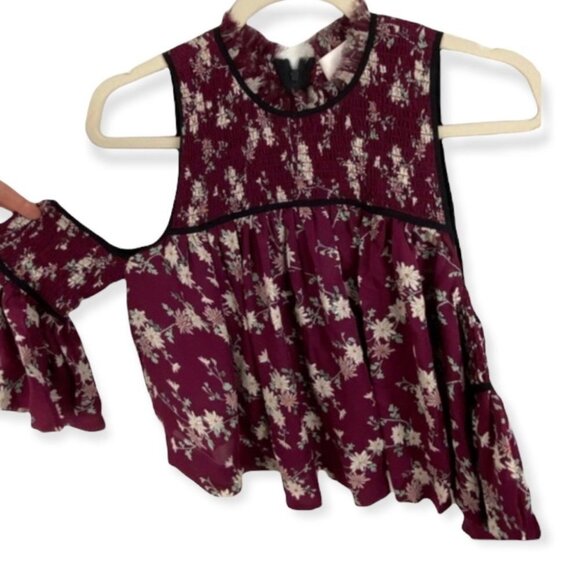 Cinq a Sept Silk Soha Top in Berry Multi Revolve Size Medium Floral Smocked Boho - Picture 8 of 8